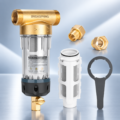 Pré-filtro de água manual para toda a casa de quarta geração com precisão de filtração de 40 µm e filtragem de malha reutilizável