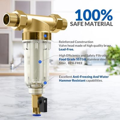 A rotação da filtragem de um Flushable de 40 mícrons abaixo da água filtra pre para a casa