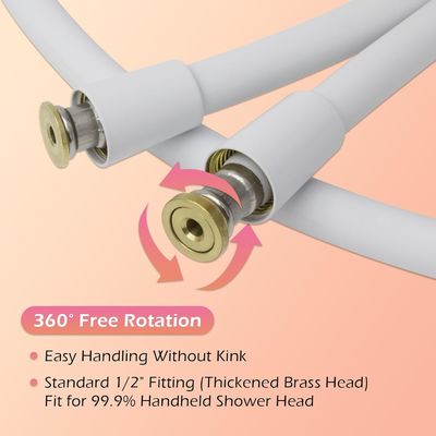 Revolucionária extensão de mangueira de chuveiro de silicone com inserção de latão e porca
