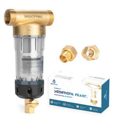 Sistema de pré-filtragem de sedimentos de rotação para filtragem de toda a casa