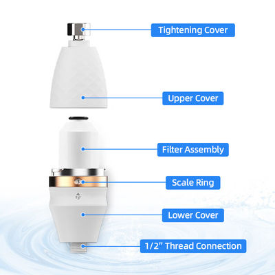 Filtro de chuveiro revitalizante de alta potência para água dura Filtro de cabeça de chuveiro Filtração reduz a pele seca com comichão