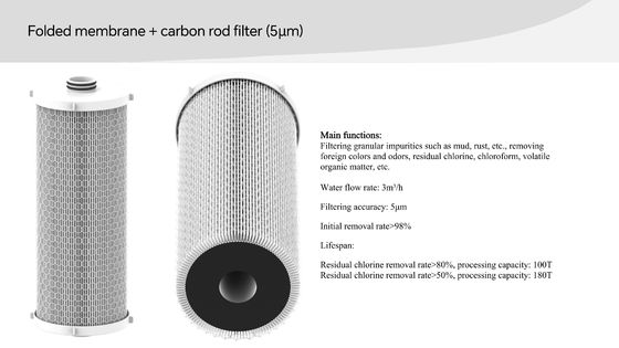 304 pré-filtro de água de aço inoxidável com filtração de 5 micrões e taxa de fluxo de 5000 litros/hora para uso doméstico