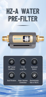 Filtro de água horizontal com retrolavagem automática de alto fluxo para uso doméstico e comercial, remoção confiável de sedimentos e impurezas