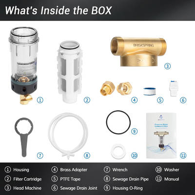 Filtro de Sedimentos de Retrolavagem Reutilizável de Alta Qualidade com Limpeza Profunda por Raspagem Dupla Face para Uso em Toda a Casa