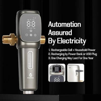 Smart Timer Auto Backwash Water Pre Filter com classificação de filtro de 40-300μm SUS 316L de malha de aço inoxidável e taxa de fluxo de 6T/H