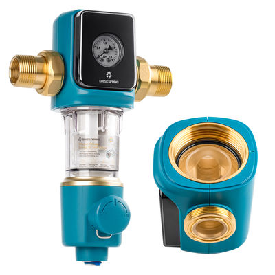 Automatic Scraper Spin Down Sediment Filter with 40 Micron BPA Free Siphon System for Residential Water Pre Filtration

