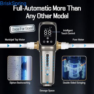 Pré-filtro de água com malha de aço inoxidável 316L com alto fluxo de 6T/h e controle touchscreen inteligente