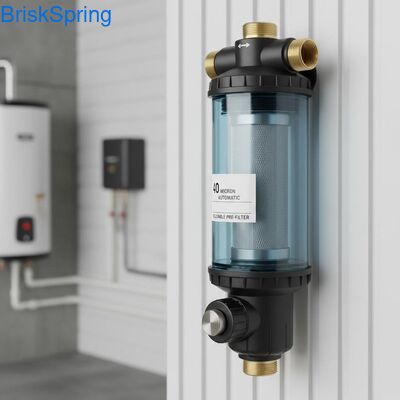 Pré-filtro de água giratório reutilizável totalmente automático de 40 mícrons para remoção de sedimentos de toda a casa