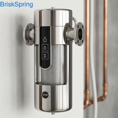 Prefiltro de água de rede de aço inoxidável de alta vazão 6T H 316L para toda a casa com controle táctil