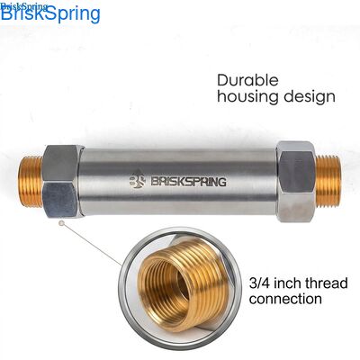 Descalcificador de água compacto DN25 com rosca de 3/4", carcaça de aço inoxidável