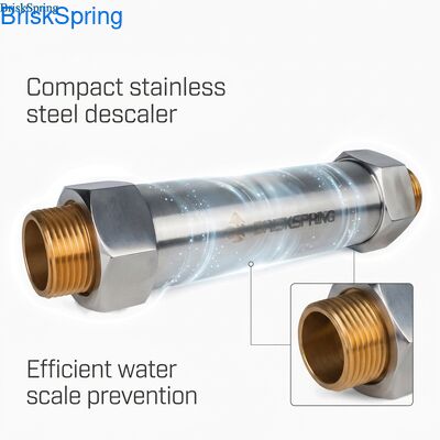 Descalcificador de água compacto DN25 com rosca de 3/4", carcaça de aço inoxidável