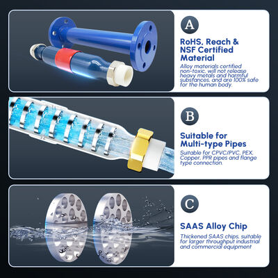 G400 DN40 Descalorizador comercial de água com flanges com polarização iônica física pura e chip multi-ligações SAAS/IPSE