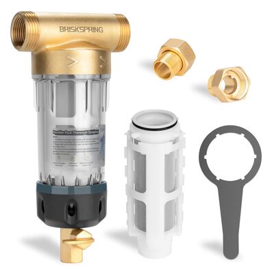 Pré-filtro de água manual para toda a casa de quarta geração com precisão de filtração de 40 µm e filtragem de malha reutilizável