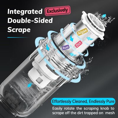 Pré-filtro de água manual para toda a casa de quarta geração com precisão de filtração de 40 µm e filtragem de malha reutilizável