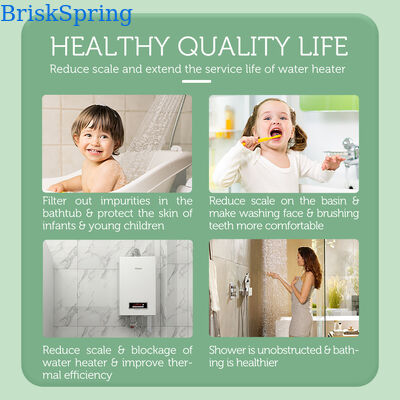 BriskSpring T5-M3-BS 1/2 Inch Water Scale Inhibitor with Replaceable Cartridge and Multi-Stage Filtration for Compact End-Point Installation