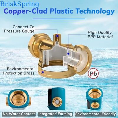 40 Micron Whole House Water Pre Filter with Reusable Mesh and Manual Flushing for Sediment Removal