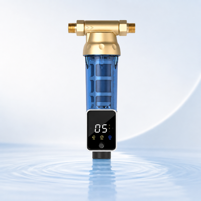 BriskSpring Q2-BS pré-filtro automático de sedimentos para toda a casa com filtração de 40 micrões e malha de aço inoxidável SUS316L