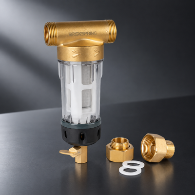 Filtro de Água para Casa Inteira de 40 Mícron com Malha Reutilizável e Descarga Manual para Remoção de Sedimentos